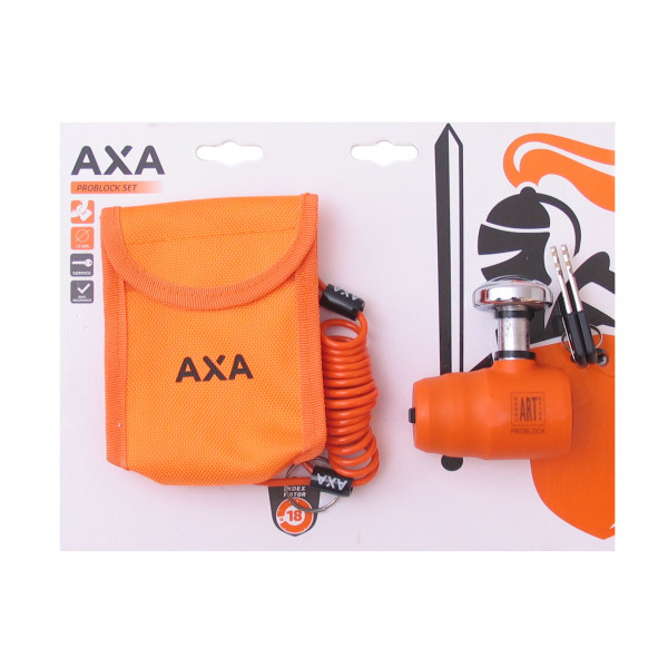 Bremsscheibenschloss Satz AXA Pro Block ART4 13mm - Orange (blister)
